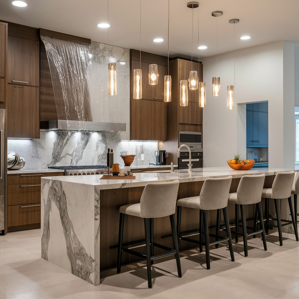 47 Kitchen Bar Design Ideas Modern And Stylish Solutions For Your Home A Modern Kitchen Featuring A Waterfall Badge Which 5rp FNgyTLOA5un74 3bGw UHLGYuDHTzWMtRlIH9GEiw
