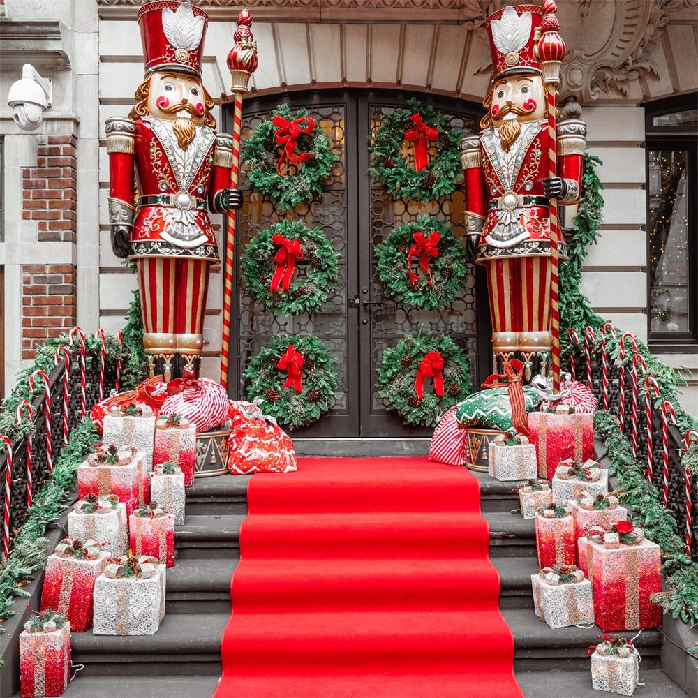 Christmas Party Backdrop Nutcracker Entrance Decor Backdrop BRP11-236, 5'W*7'H(1.5*2.2m)