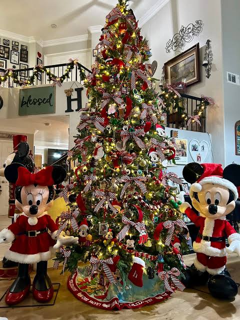 Homemade disney themed christmas tree decorations