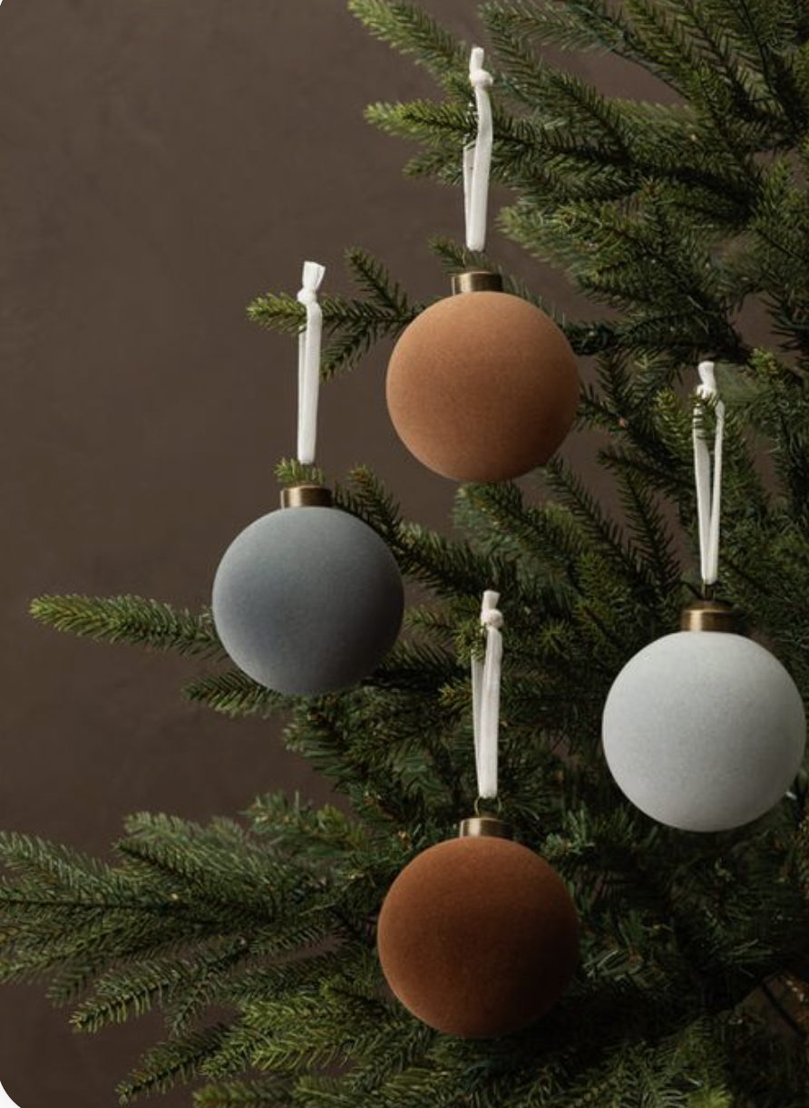Understated Elegance: Velvet Ornaments in Muted Tones — Christmas Tree Trends