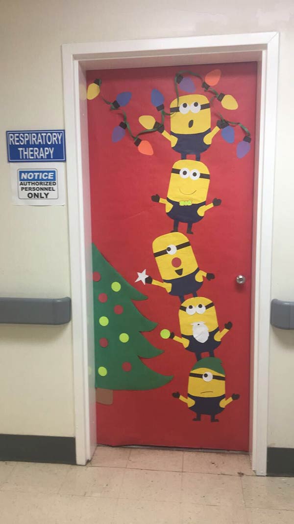 Minions-Themed Christmas Door Decor — Christmas Classroom Decor