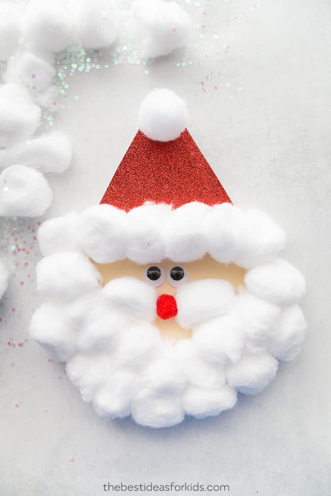 Handmade Cotton Ball Santa Claus Craft — Christmas Crafts for Kids