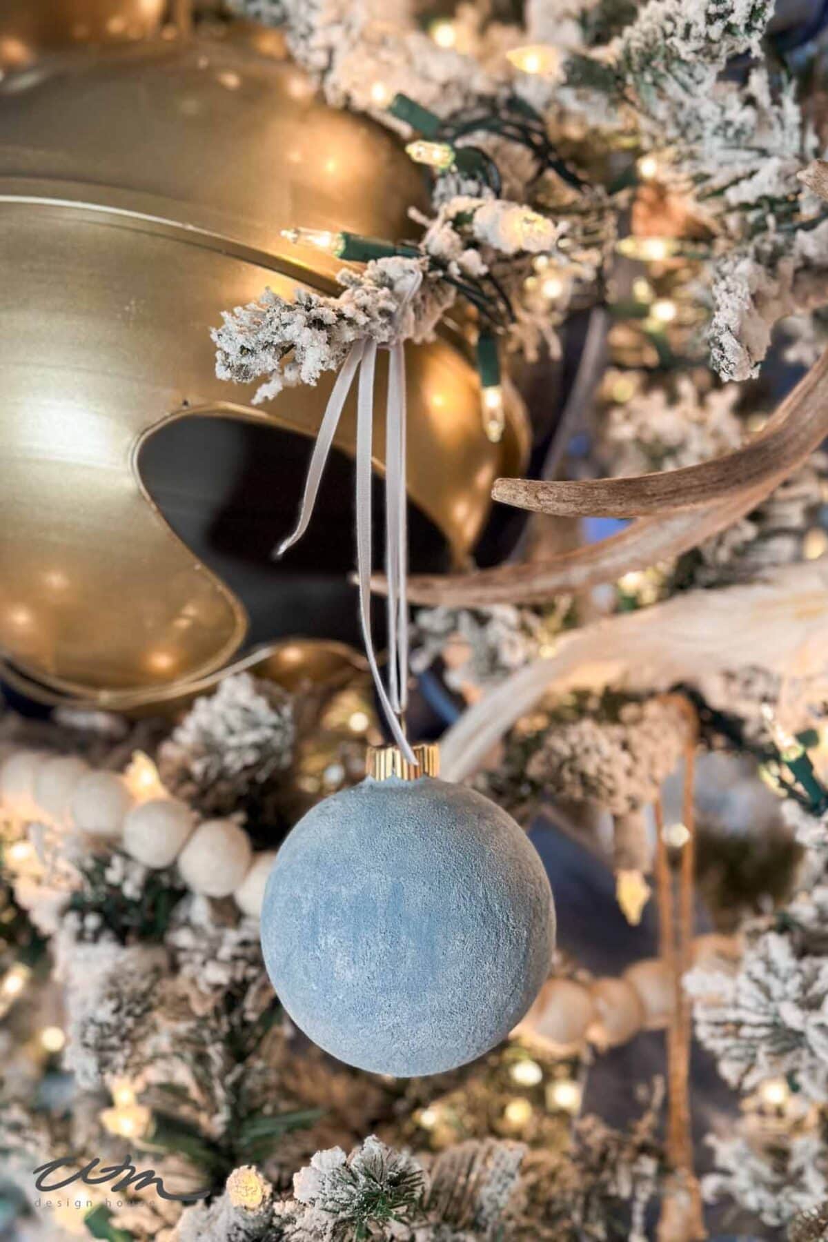 Elegant Blue Velvet Christmas Ornament — Handmade Christmas Ornaments