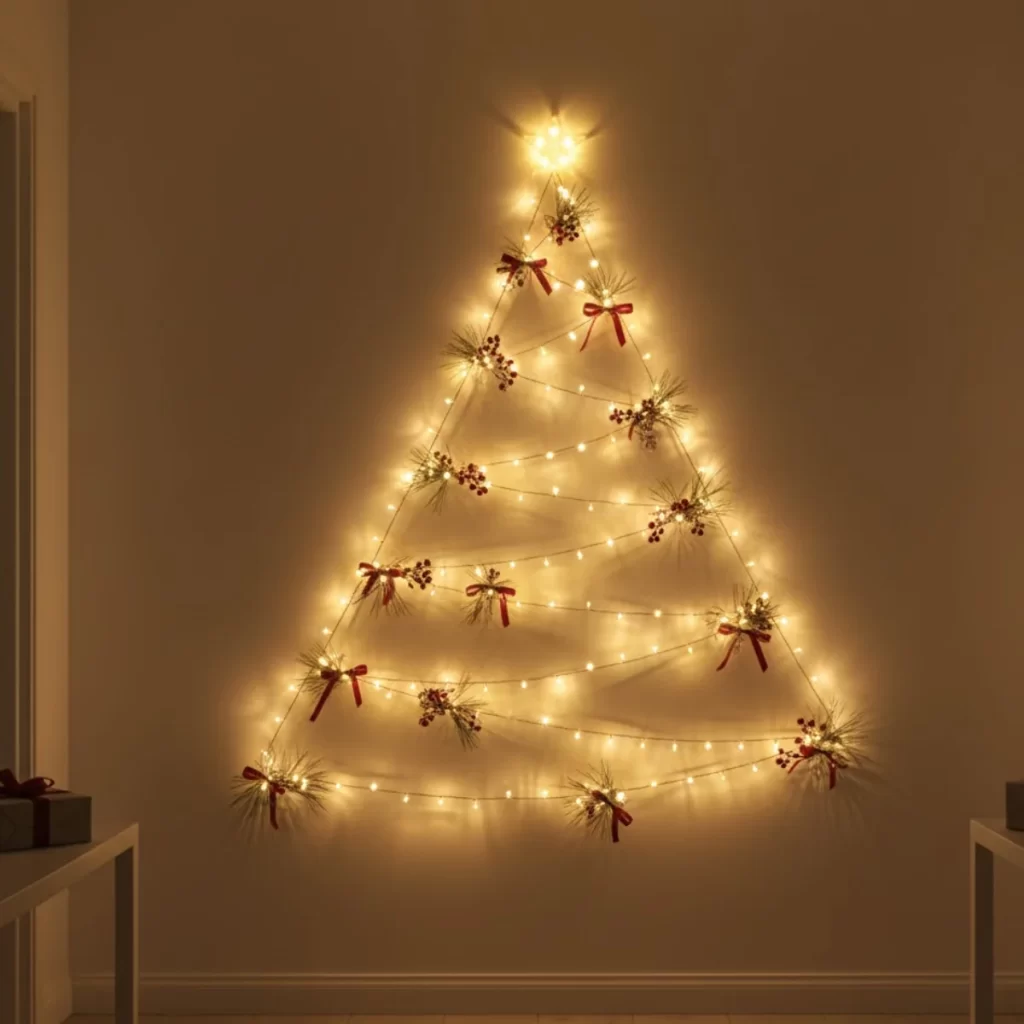 Christmas Tree Shaped Fairy Light Wall Art Christmas Tree Shaped Fairy Light Wall Art — Christmas Fairy Lights Wall