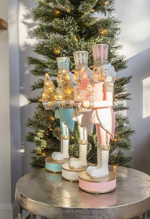 Whimsical Pastel Nutcrackers with LED Trees — Nutcracker Christmas Decor