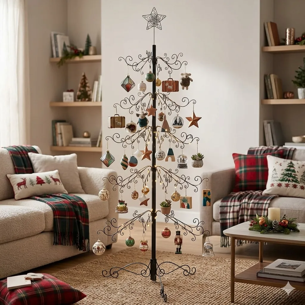 Wrought Iron Tree as an Ornament Display Stand Wrought Iron Tree as an Ornament Display Stand — Alternative Christmas Trees