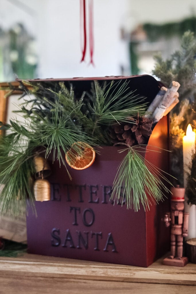 Vintage 'Letter to Santa' Mailbox Vignette — Christmas Mailbox Decor