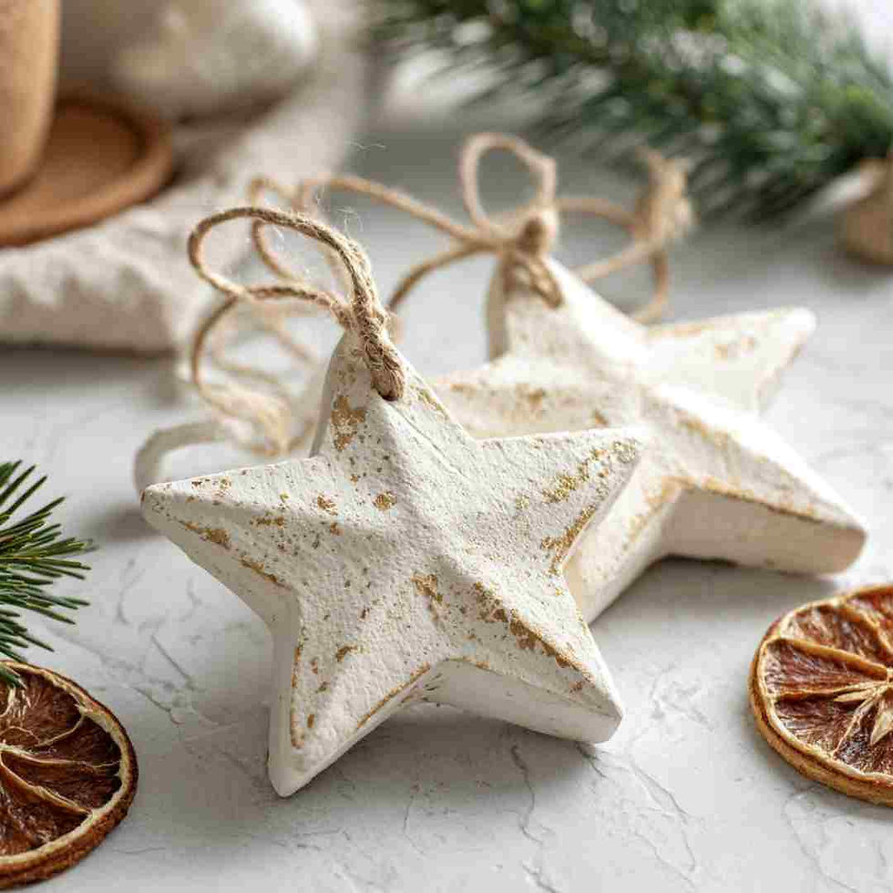 Textured Rustic Star Ornaments with Dried Orange Textured Rustic Star Ornaments with Dried Orange — Salt Dough Ornaments