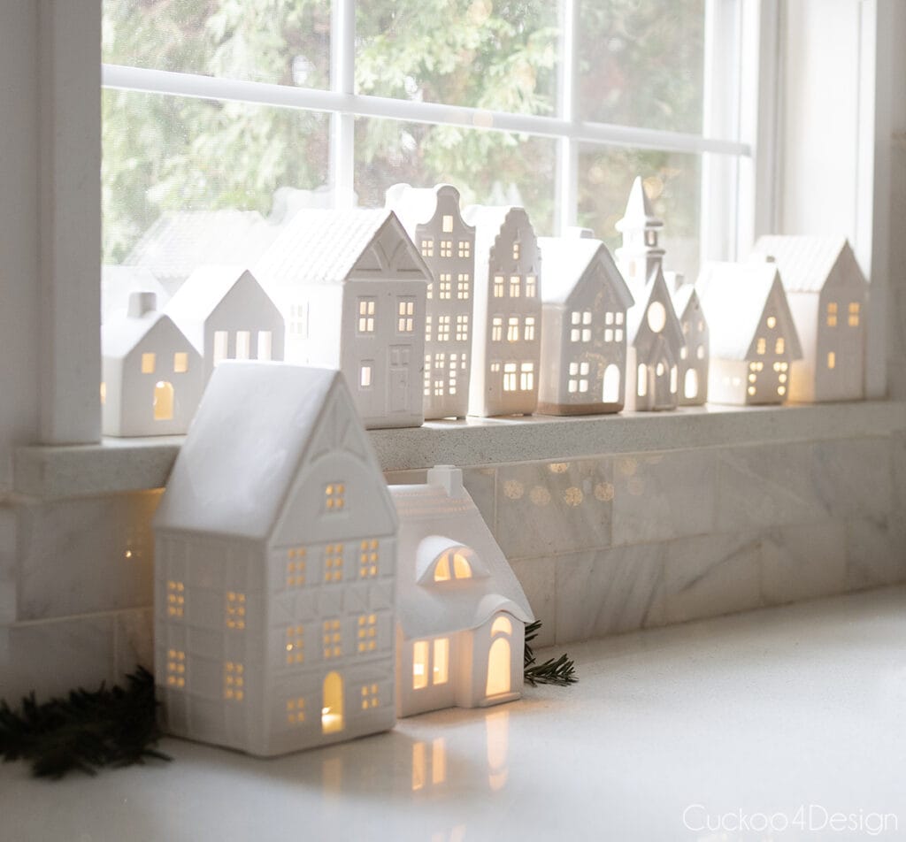 Illuminated Ceramic Houses as Festive Window Decor — Christmas Window Candles