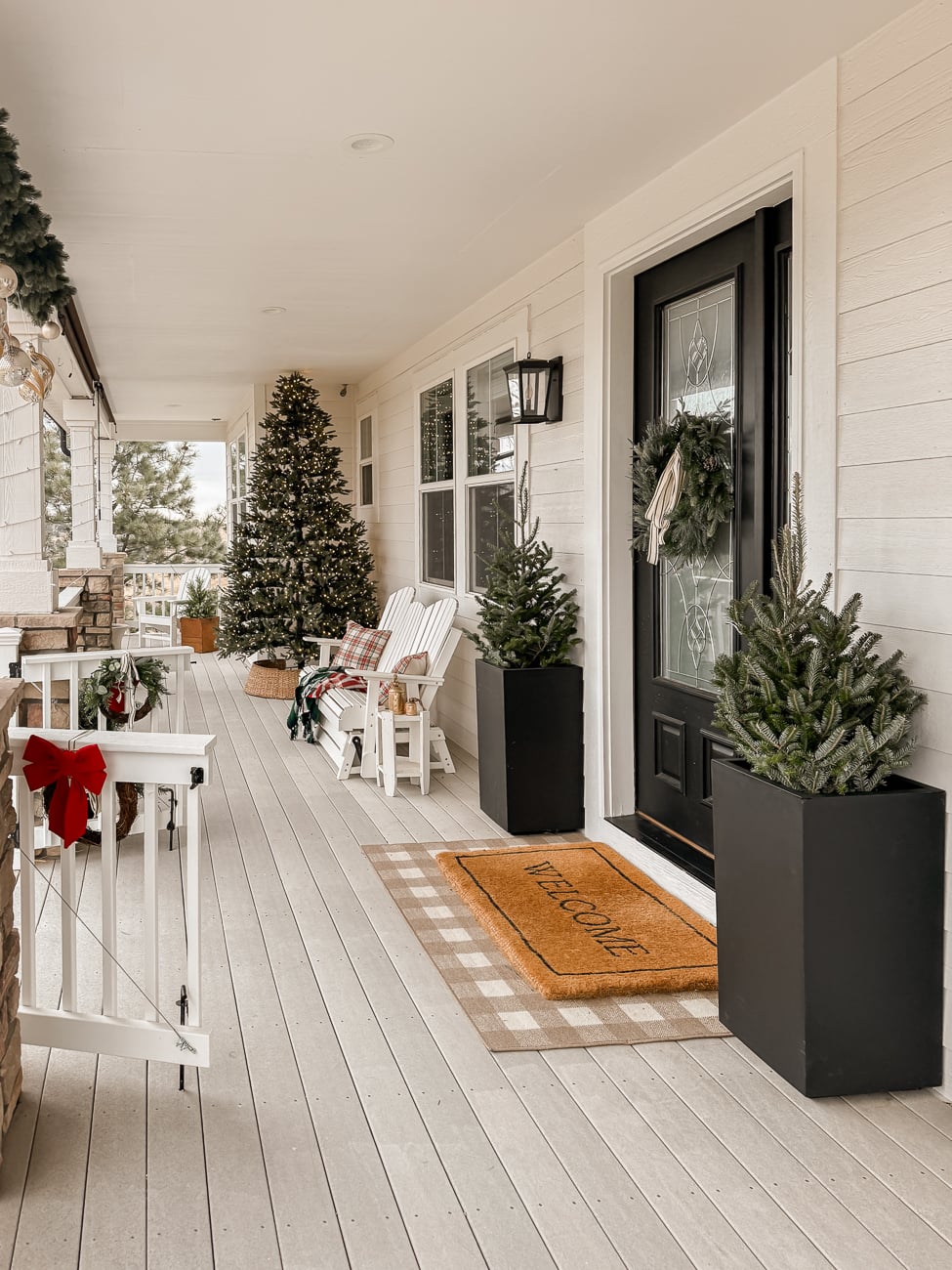 Farmhouse Porch Christmas Tree with Rocking Chairs — Farmhouse Christmas Tree