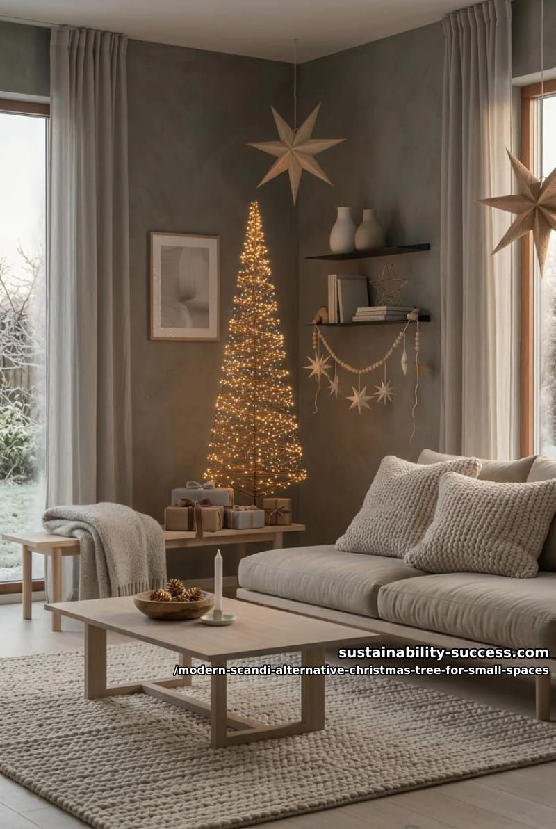 Minimalist Light Christmas Tree in a Scandi Setting Minimalist Light Christmas Tree in a Scandi Setting — Alternative Christmas Trees