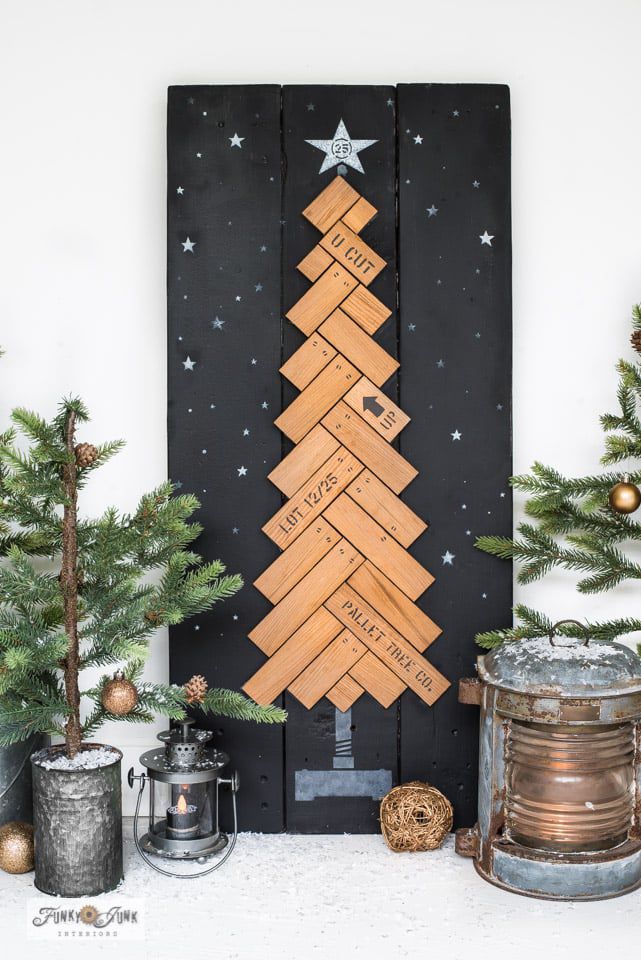 Rustic Pallet Wood Wall Christmas Tree Rustic Pallet Wood Wall Christmas Tree