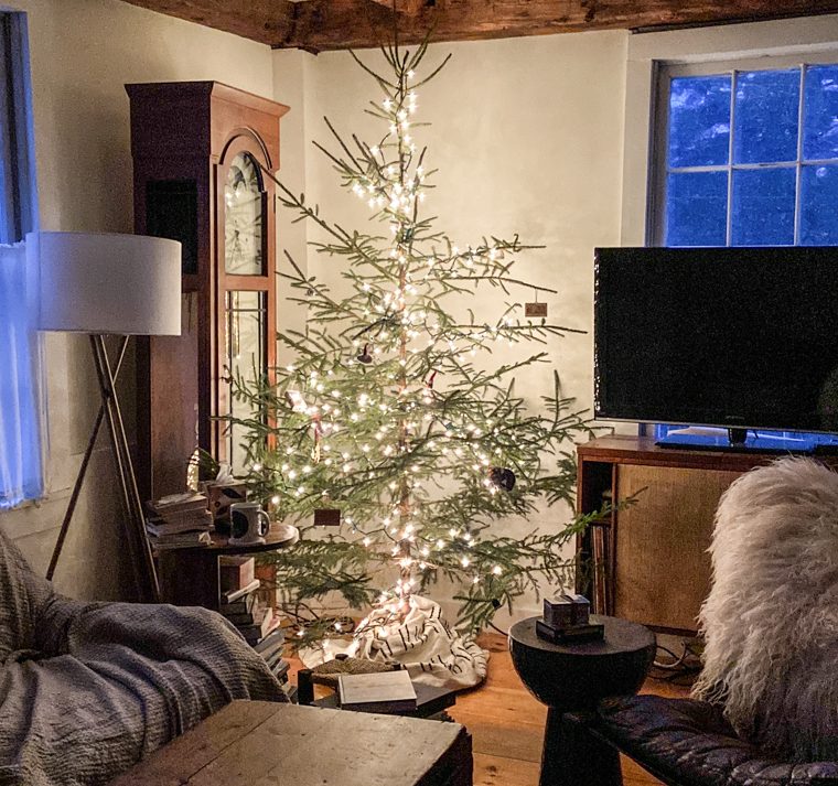 Minimalist Farmhouse Tree with Simple White Lights — Farmhouse Christmas Tree