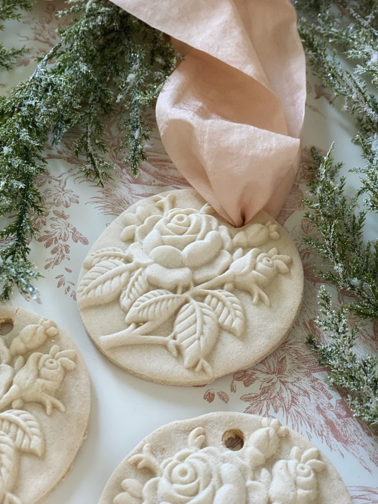 Elegant Rose Embossed Salt Dough Ornament Elegant Rose Embossed Salt Dough Ornament — Salt Dough Ornaments