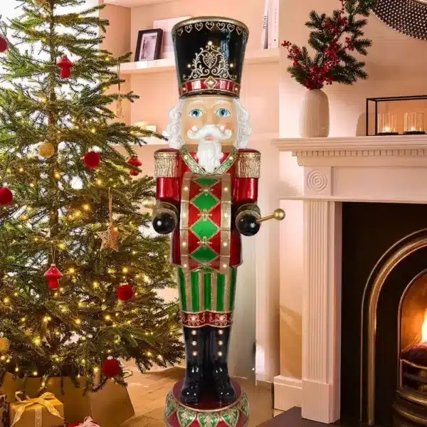 Animated Nutcracker in a Warm Living Room Setting — Nutcracker Christmas Decor