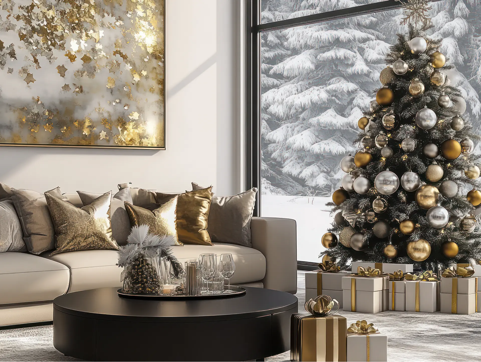 Living Room Visual Idea Living Room Visual Idea — Glam Christmas Tree