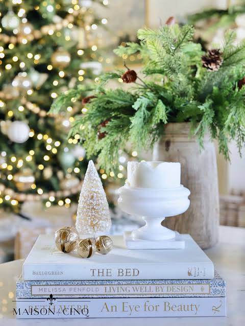 French Country Christmas Tree with Sage Green Accents — Sage Green Christmas Decor