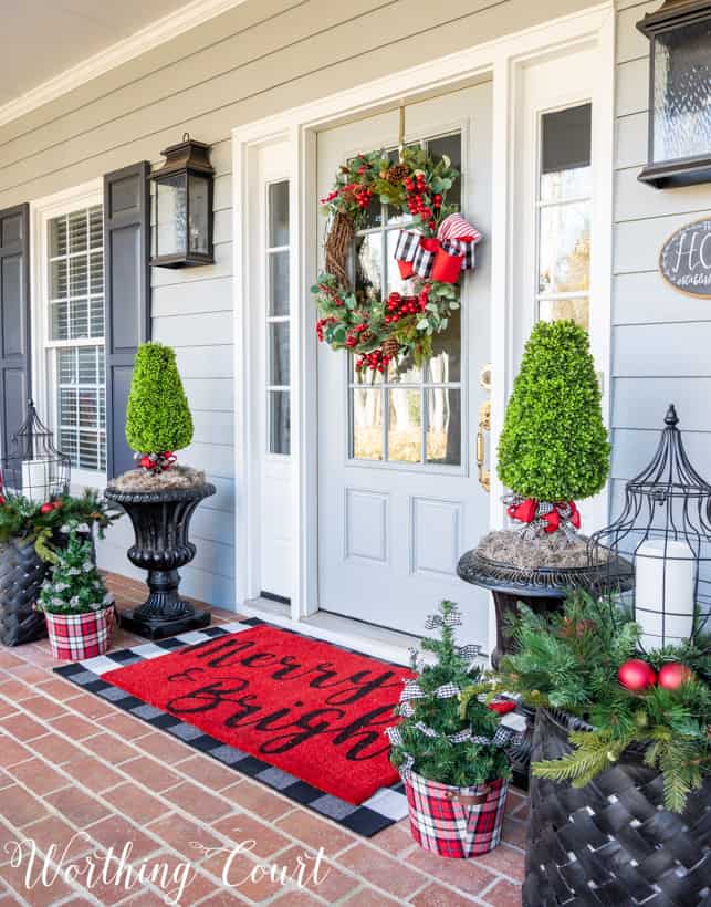 Farmhouse Porch with Wreath and Coordinated Accents Farmhouse Porch with Wreath and Coordinated Accents — Christmas Wreath