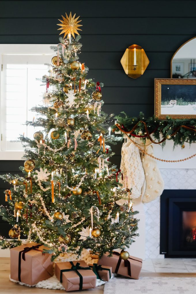 Modern Glam Christmas Tree with Candle-Like Lights Modern Glam Christmas Tree with Candle-Like Lights