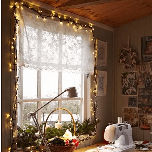Cottagecore Visual Idea — Christmas Fairy Lights Window