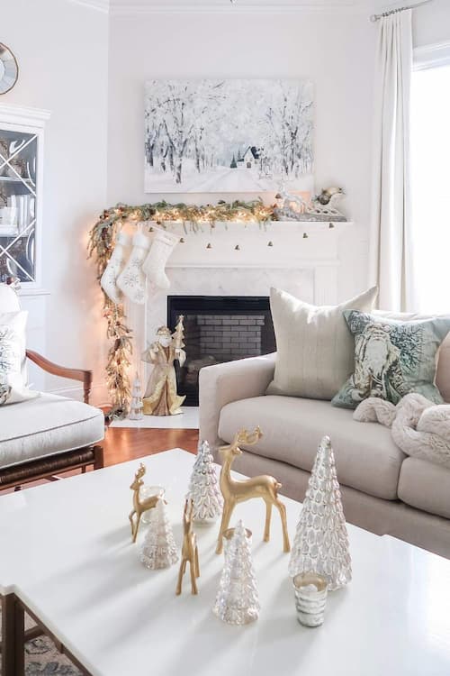 Elegant Christmas Decor with Reindeer Figurines Elegant Christmas Decor with Reindeer Figurines — Christmas Coffee Table Decor