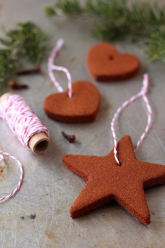 Rustic Cinnamon-Dusted Heart and Star Ornaments Rustic Cinnamon-Dusted Heart and Star Ornaments — Salt Dough Ornaments