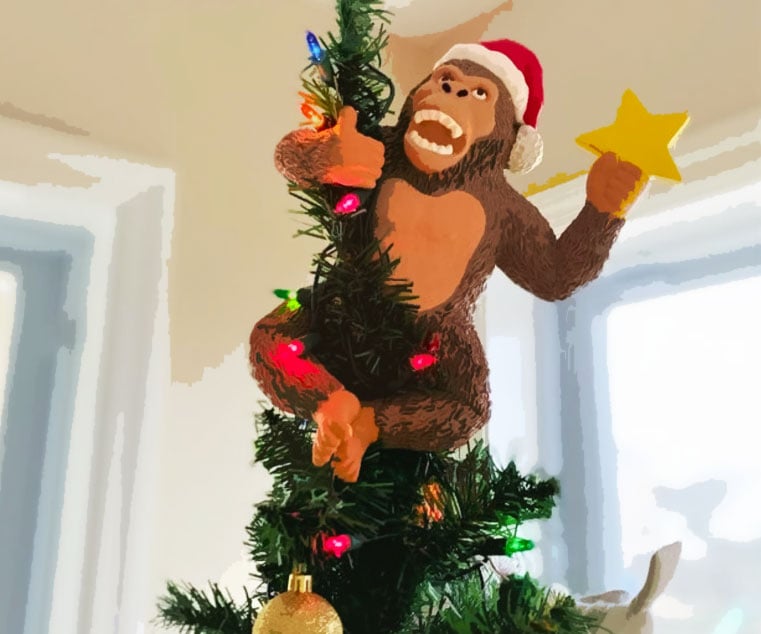 Novelty Monkey Topper for a Playful Tree — Christmas Tree Topper