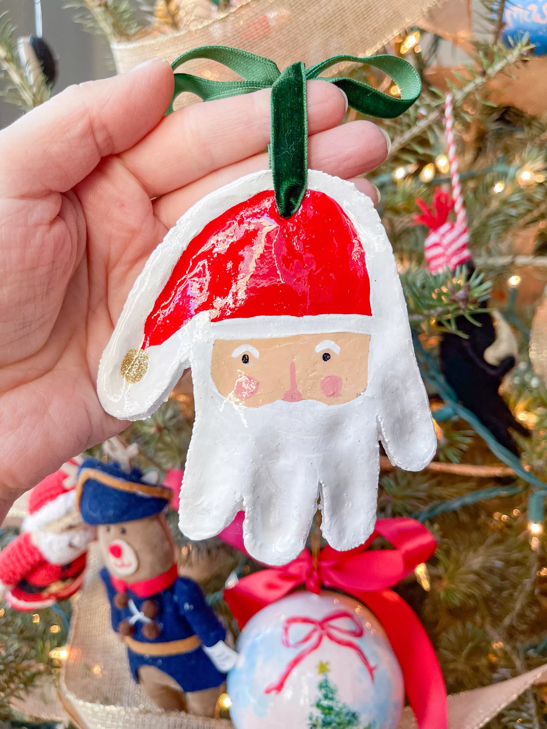 Handprint Santa Claus Salt Dough Keepsake Handprint Santa Claus Salt Dough Keepsake — Salt Dough Ornaments