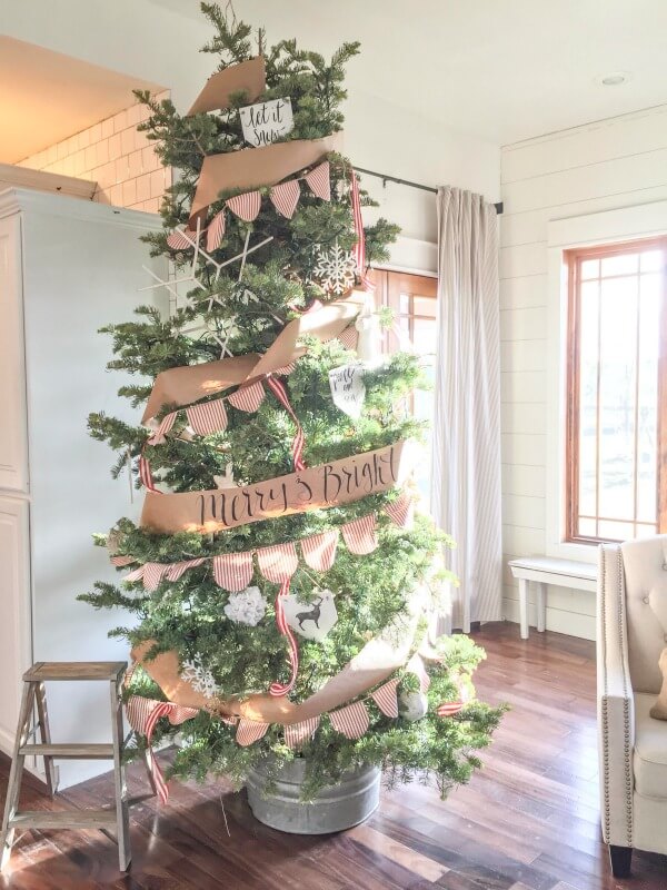 Galvanized Tub Base for a Farmhouse Christmas Tree
