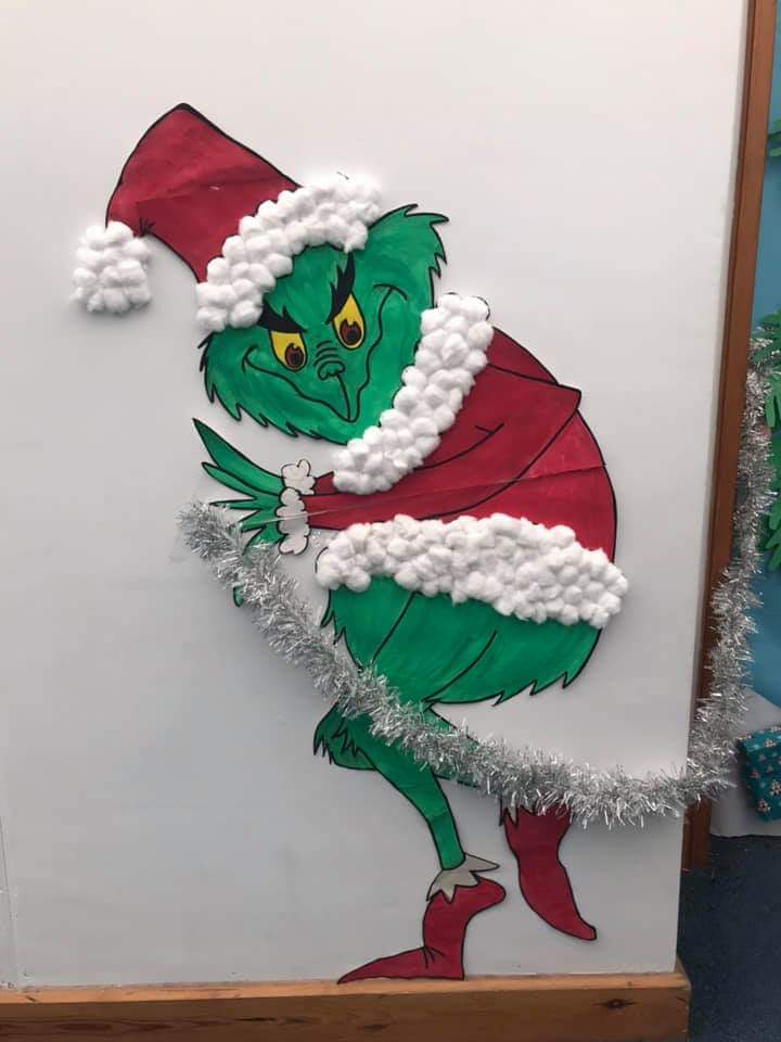 Large Grinch Cutout for a Festive Wall — Christmas Classroom Decor