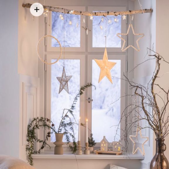 Scandi Rustic Visual Idea — Christmas Fairy Lights Window