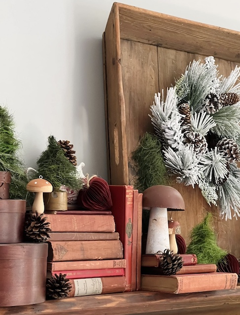 Rustic Christmas Mantel With Honeycomb Ornaments - MY WEATHERED HOME