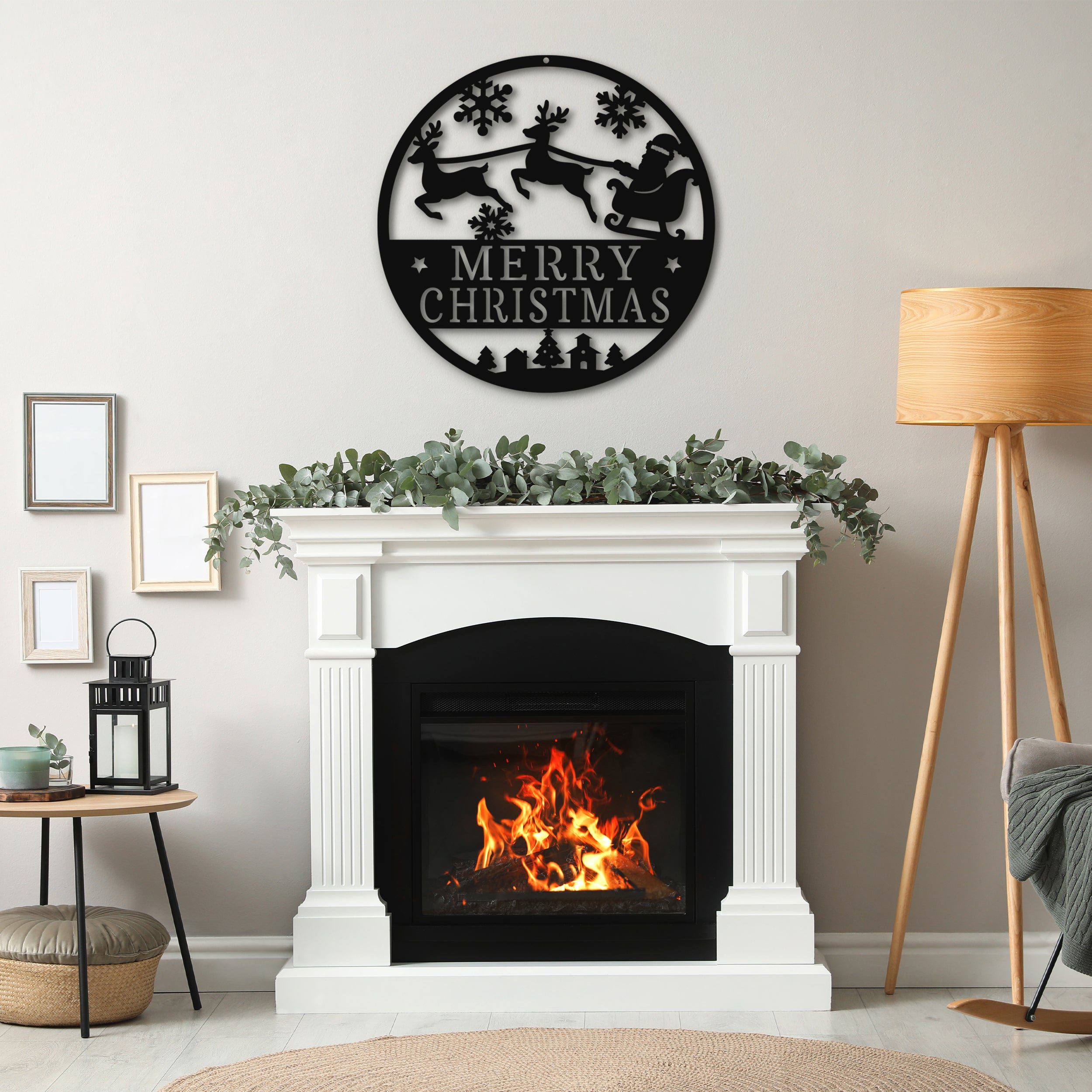 Farmhouse 'Merry Christmas' Metal Sign — Christmas Wall Decor