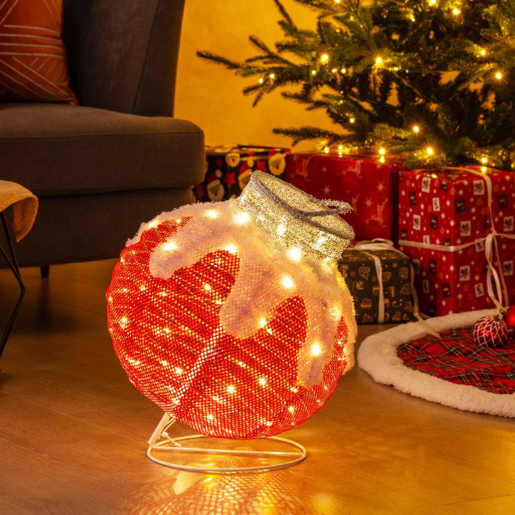 Illuminated Red Spherical Ornament Light — Christmas Lantern Lights