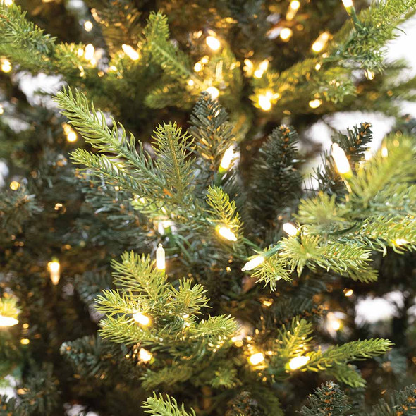 Close-Up Texture of Pine Needles Illuminated by Warm White LED Lights Close-Up Texture of Pine Needles Illuminated by Warm White LED Lights — Christmas Tree Lights