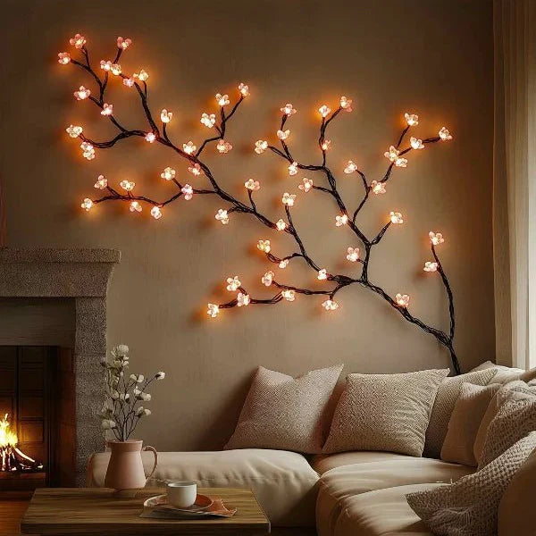 Modern Branch Wall Light Fixture Above a Sofa Modern Branch Wall Light Fixture Above a Sofa — Christmas Fairy Lights Wall