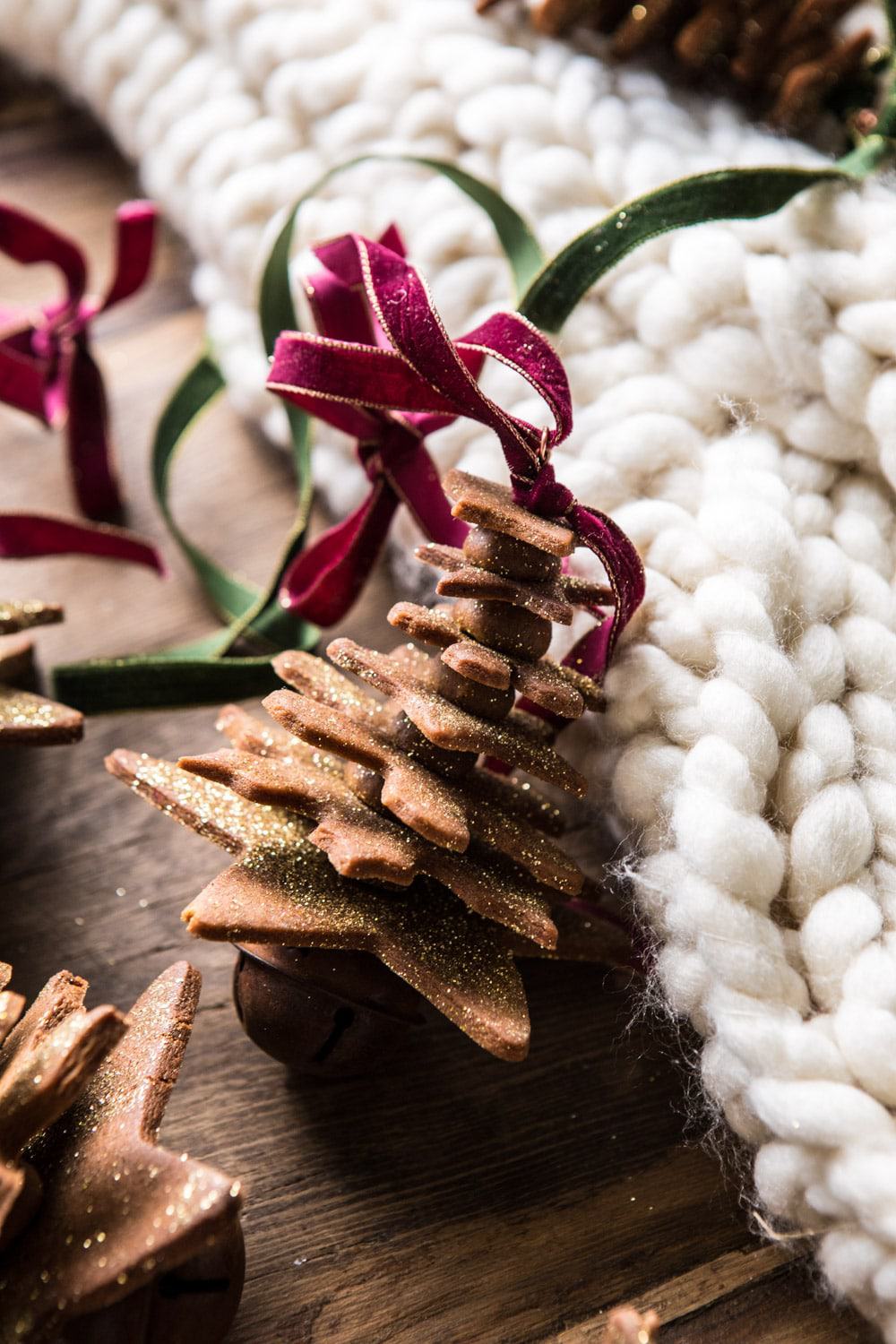 Rustic Stacked Gingerbread Tree Ornament with Velvet Ribbon Rustic Stacked Gingerbread Tree Ornament with Velvet Ribbon — Gingerbread Christmas Tree