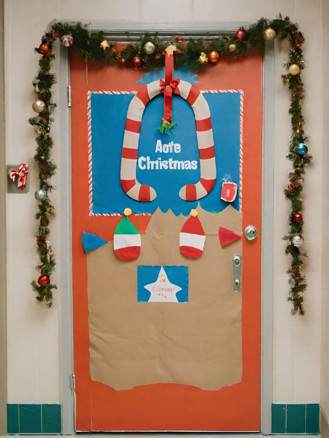 Candy Cane Archway Doorway Decoration — Christmas Classroom Decor