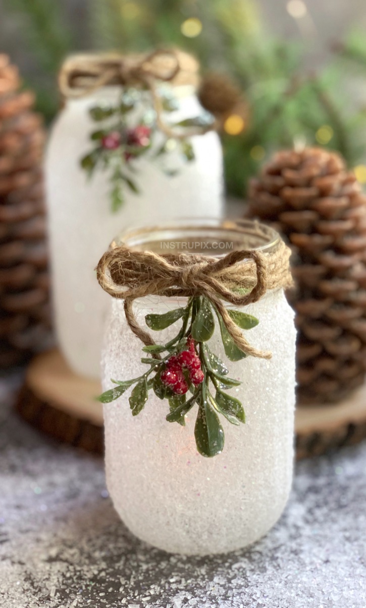 Rustic Mason Jar Tea Light Holders Rustic Mason Jar Tea Light Holders — Christmas Crafts for Adults