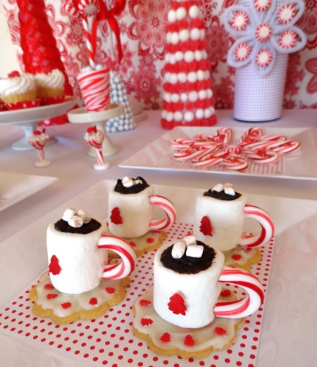 Festive Indoor Dessert Table with Hot Chocolate Treats Festive Indoor Dessert Table with Hot Chocolate Treats — Christmas Dessert Table