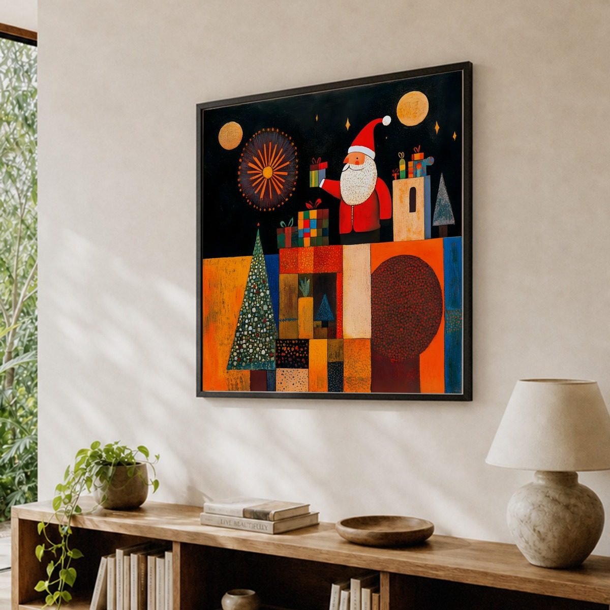 Modern Abstract Christmas Art Print — Christmas Wall Decor