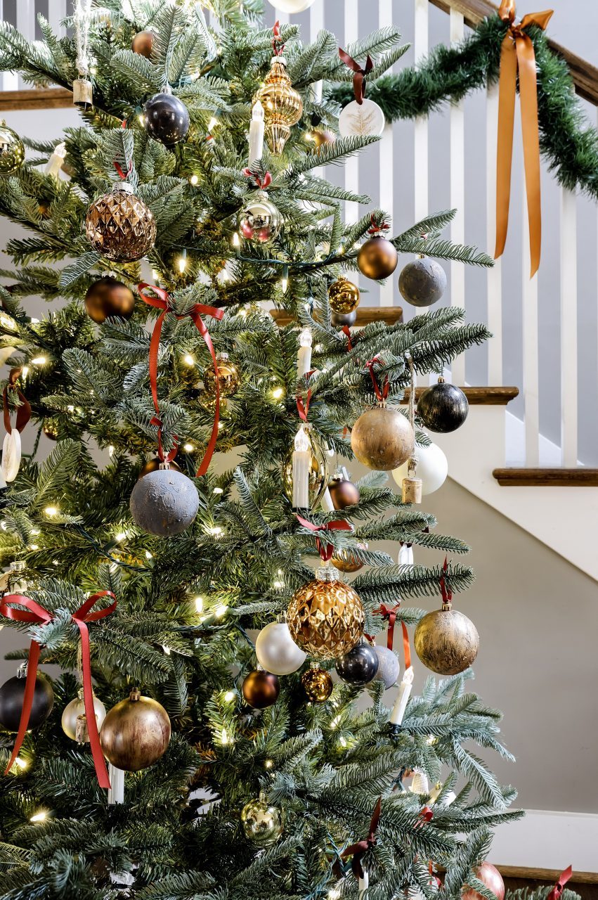 Modern Neutral Tree Ornaments: Baubles, Candles, and Bells — Neutral Christmas Tree