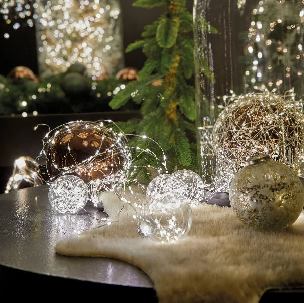 Intricate Wire Sphere Lights for Modern Festive Decor — Christmas Lights Indoor