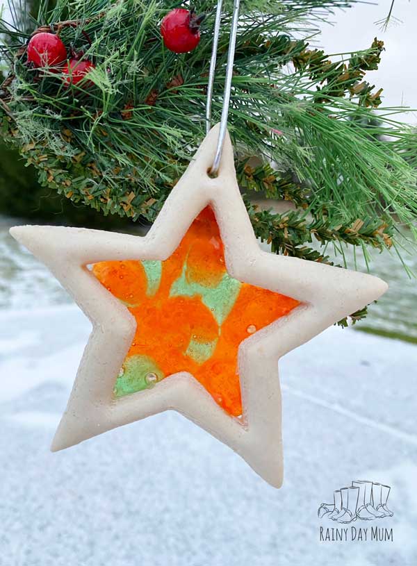 Outdoor Craft Accent: Stained Glass Effect Salt Dough Ornament Outdoor Craft Accent: Stained Glass Effect Salt Dough Ornament — Salt Dough Ornaments