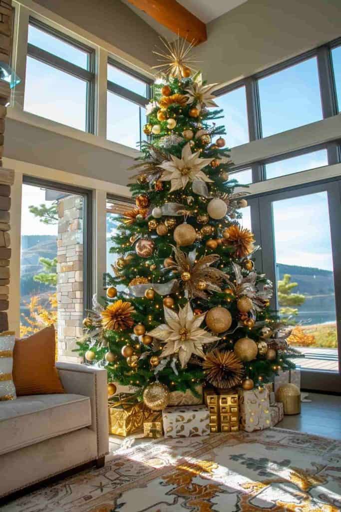 Elevate your living room with a champagne and gold Christmas tree Elevate your living room with a champagne and gold Christmas tree — Gold Christmas Decor