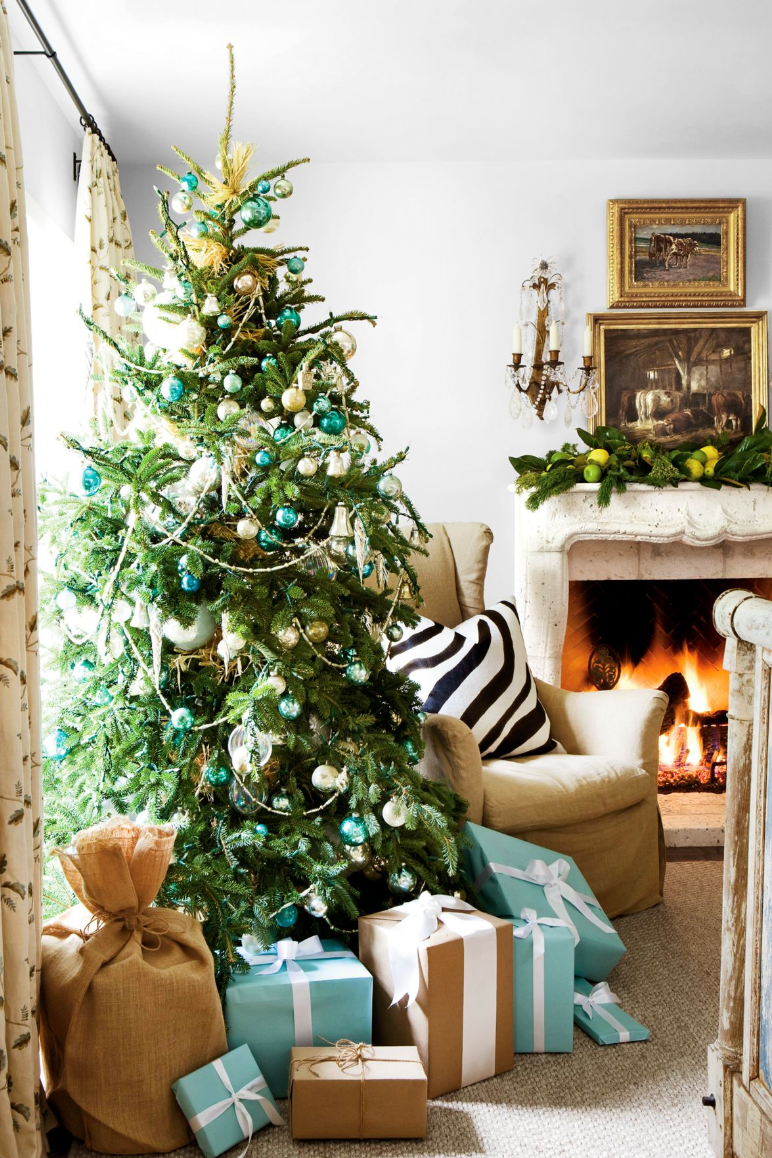 Teal, Gold, and Silver Christmas Tree Teal, Gold, and Silver Christmas Tree — Christmas Tree Color Schemes