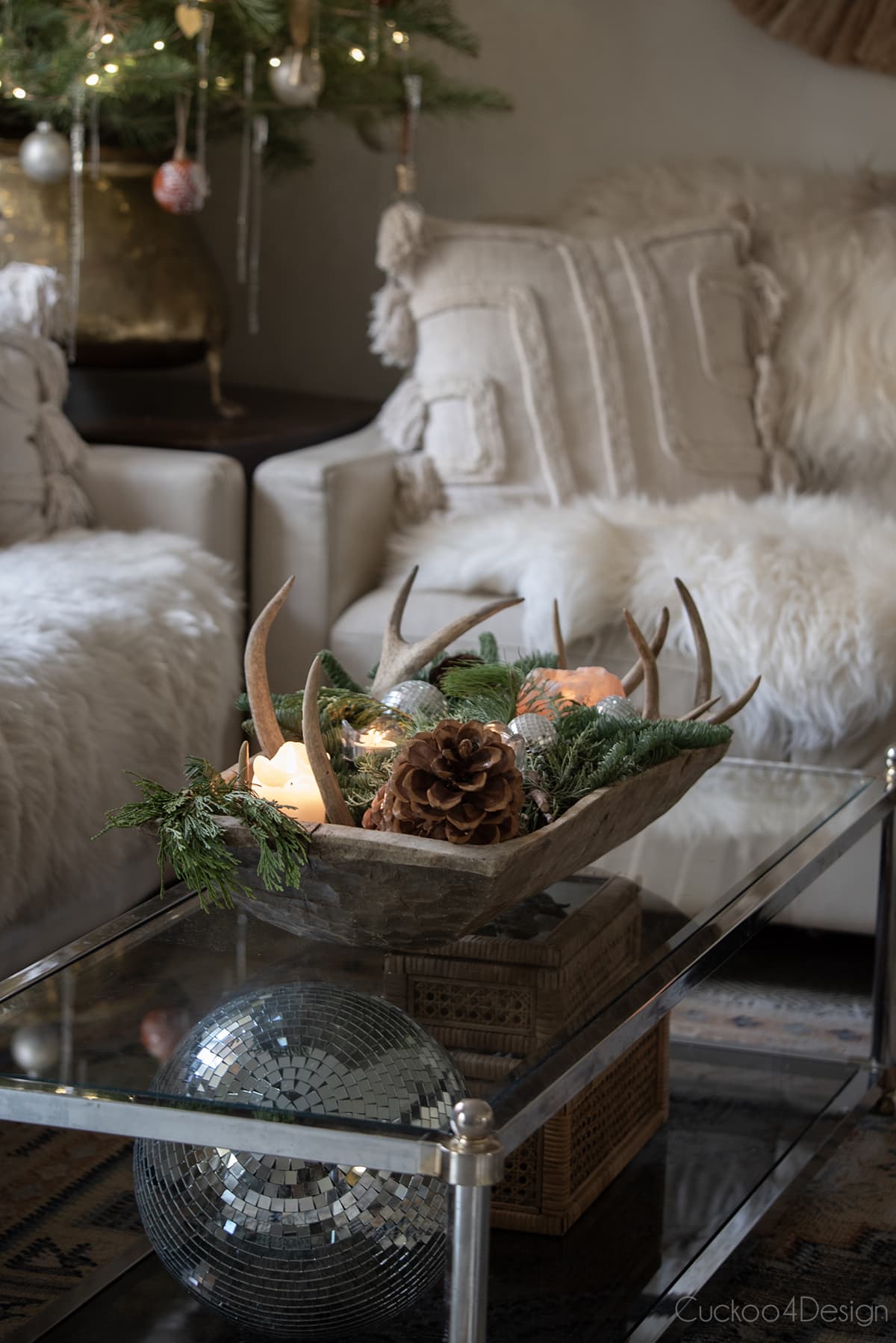 Rustic Woodland Christmas Centerpiece Rustic Woodland Christmas Centerpiece — Christmas Coffee Table Decor