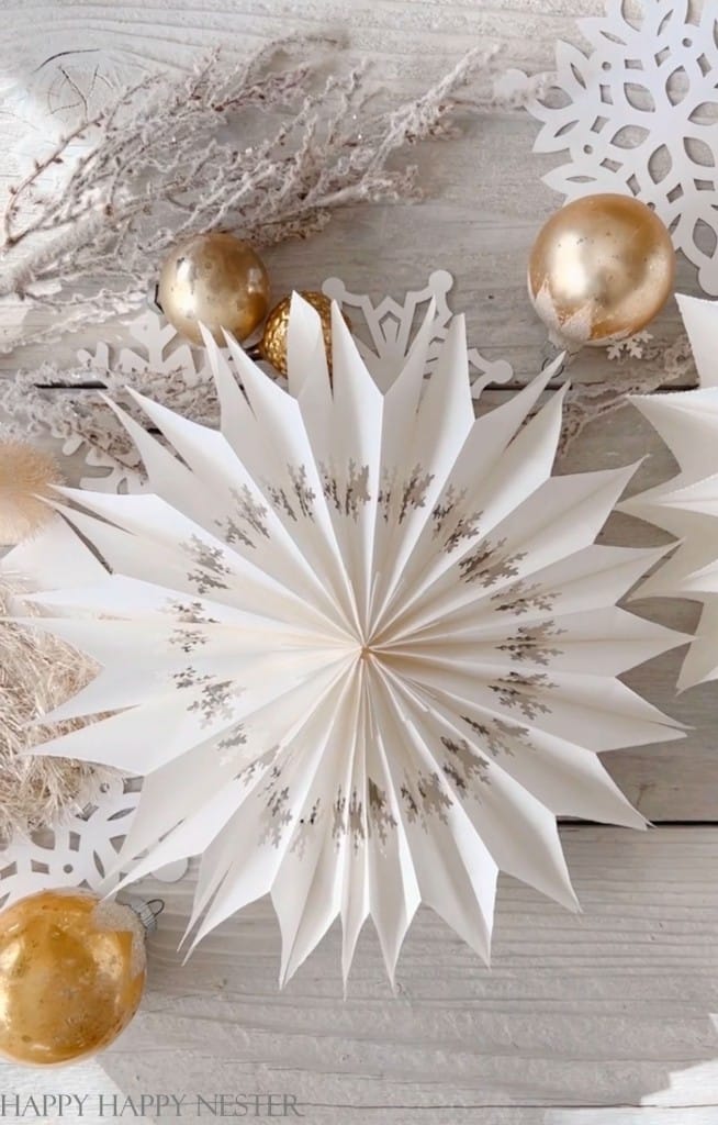 Rustic Arrangement With Intricate Paper Snowflake — Paper Snowflakes
