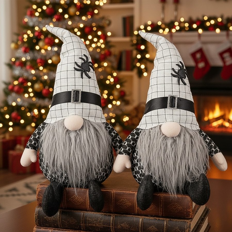 Festive Gnomes Add Whimsy Beside a Fireplace Festive Gnomes Add Whimsy Beside a Fireplace — Whimsical Christmas Decor