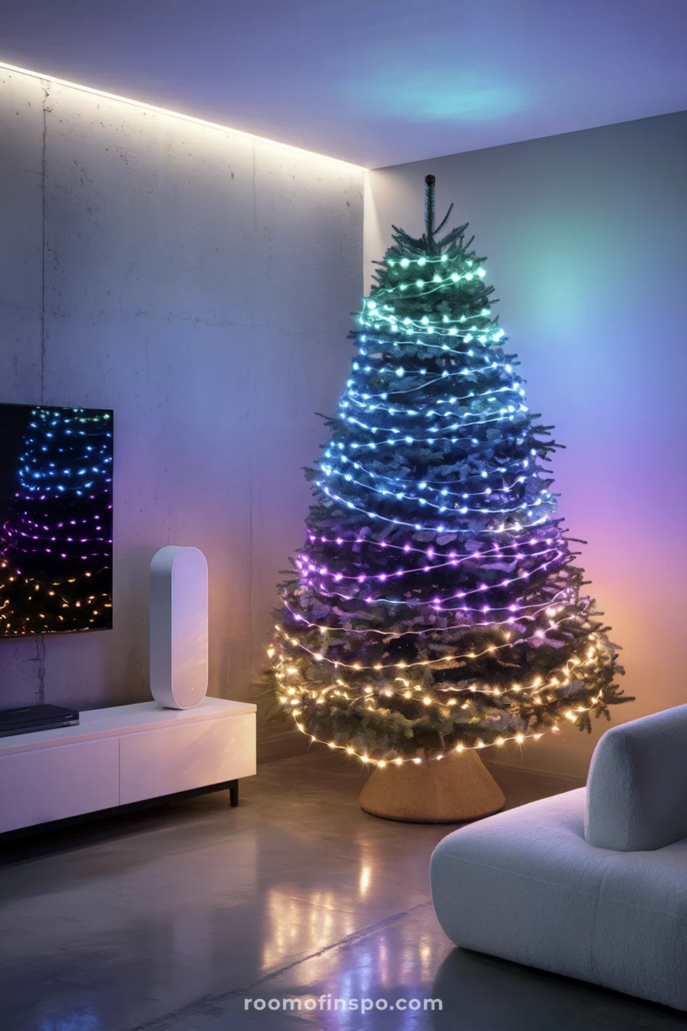 Modern Tech: Smart LED Color-Gradient Lights — Christmas Tree Trends